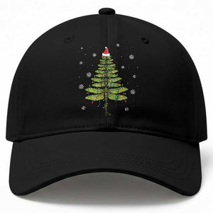 Dragonfly Christmas Tree Baseball Cap Holiday Insect Lover Xmas Gift