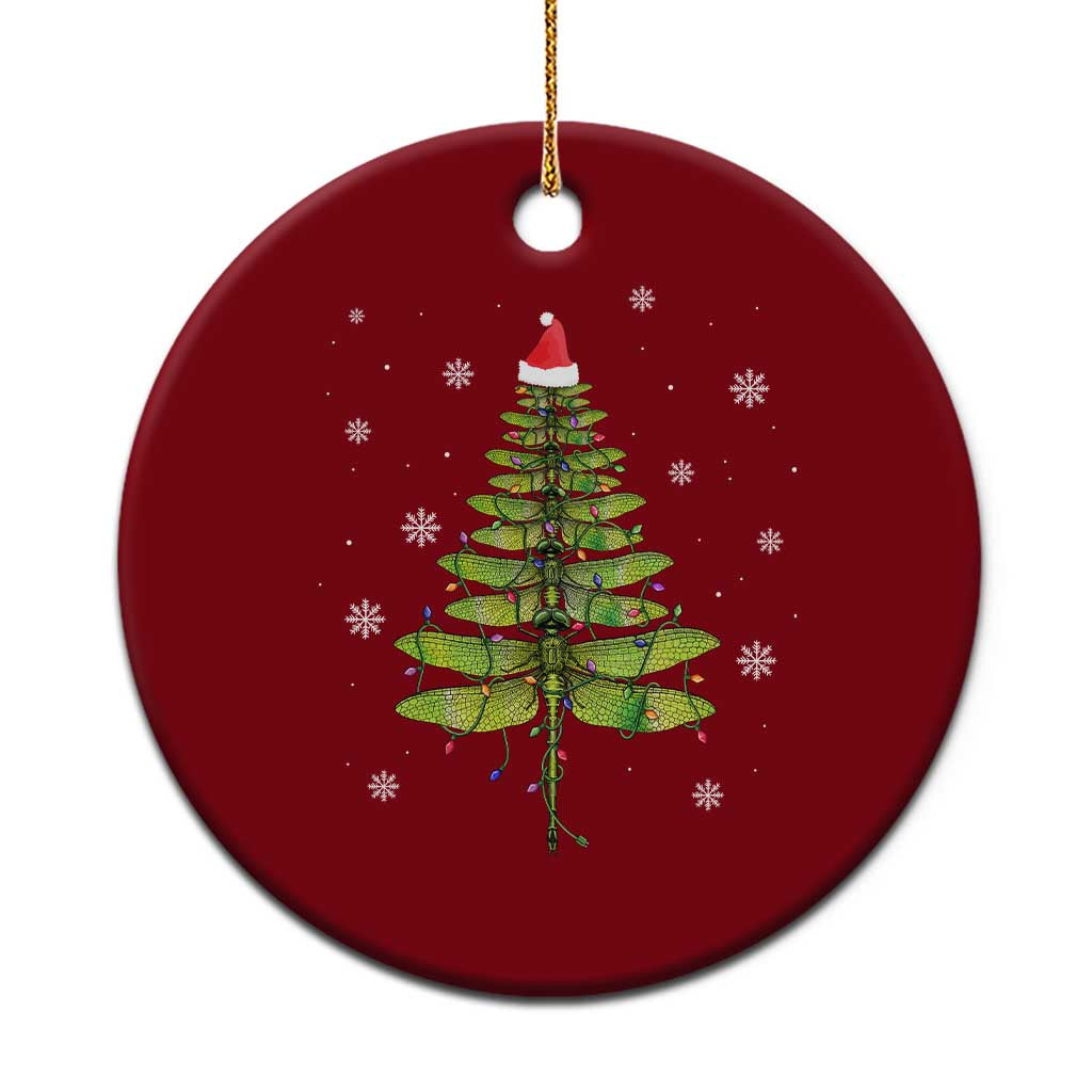Dragonfly Christmas Tree Ceramic Ornament Holiday Insect Lover Xmas Gift