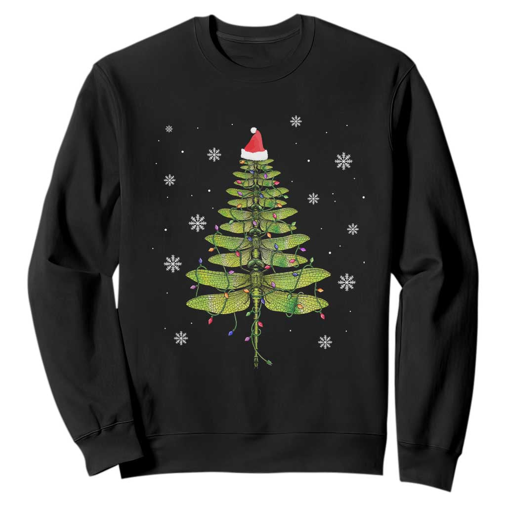 Dragonfly Christmas Tree Sweatshirt Holiday Insect Lover Xmas Gift