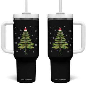 Dragonfly Christmas Tree Tumbler With Handle Holiday Insect Lover Xmas Gift