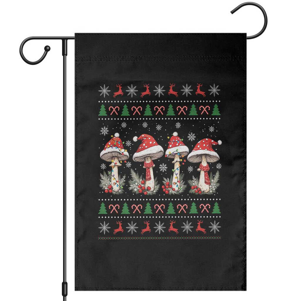 Christmas Mushroom Lover Garden Flag Cottagecore Holiday Lights Gift