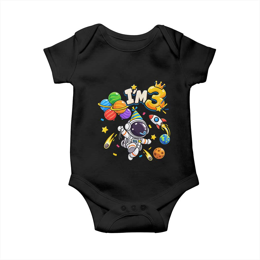 Little Astronaut 3rd Birthday Baby Onesie Outer Space Planet Balloons Party