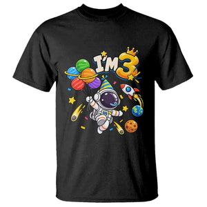 Little Astronaut 3rd Birthday T Shirt Outer Space Planet Balloons Party