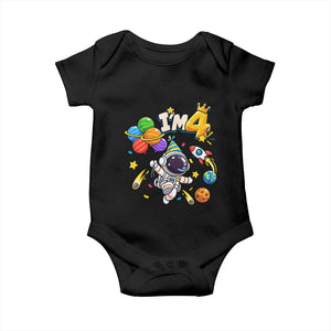 Little Astronaut 4th Birthday Baby Onesie Outer Space Planet Balloons Party