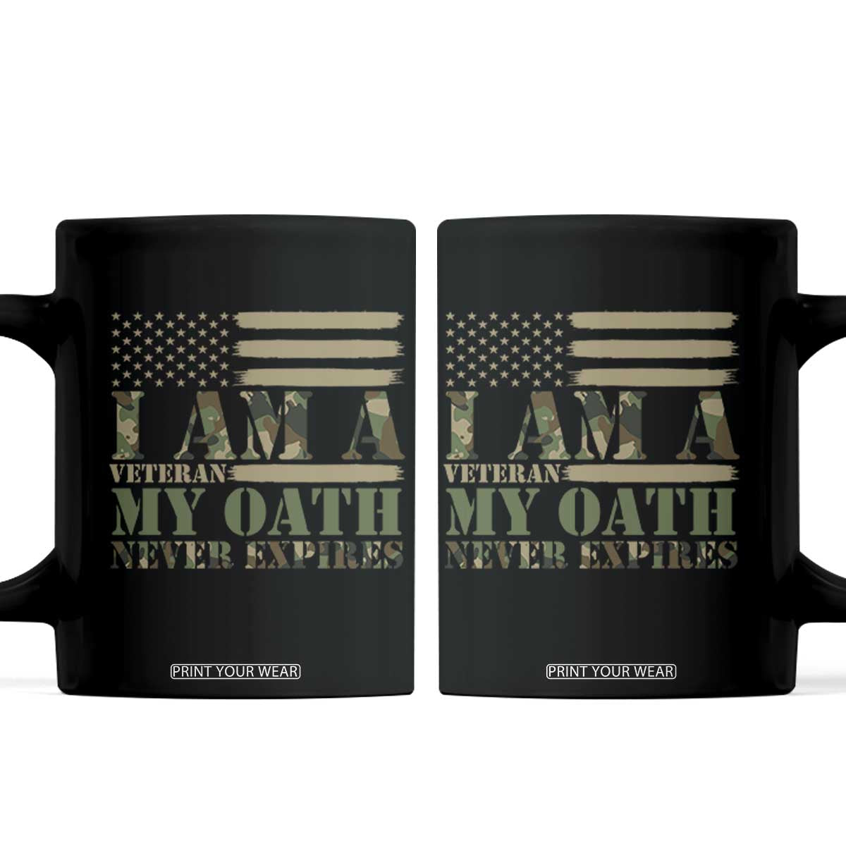 American Flag Military Pride Coffee Mug I Am A Veteran My Oath Never Expires