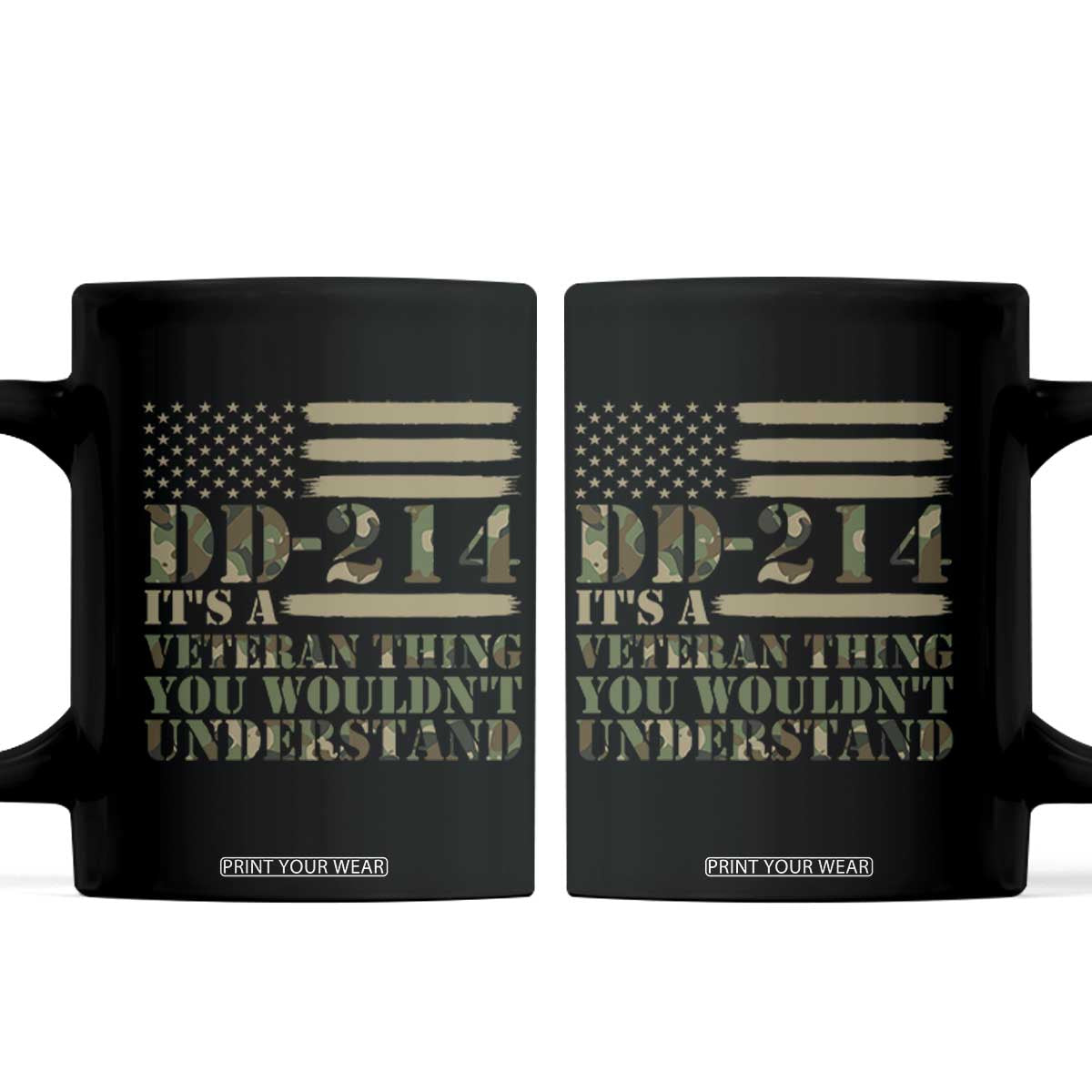 DD214 Its A Veteran Thing You Wouldnt Understand Coffee Mug Patriotic Camouflage US Flag Veterans Day Gift