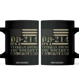DD214 Its A Veteran Thing You Wouldnt Understand Coffee Mug Patriotic Camouflage US Flag Veterans Day Gift