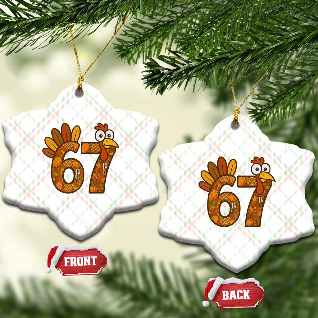 Six And Seven Meme Turkey Ceramic Ornament Funny Thanksgiving Gift TS12 Print Your Wear
