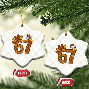 Six And Seven Meme Turkey Ceramic Ornament Funny Thanksgiving Gift TS12 Print Your Wear