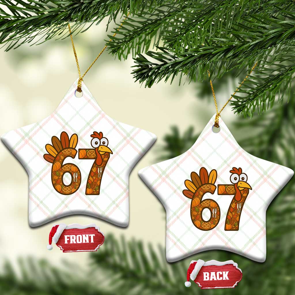 Six And Seven Meme Turkey Ceramic Ornament Funny Thanksgiving Gift TS12 Print Your Wear