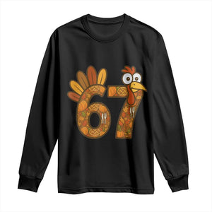 Six And Seven Meme Turkey Long Sleeve Shirt Funny Thanksgiving Gift TS12 Black Print Your Wear