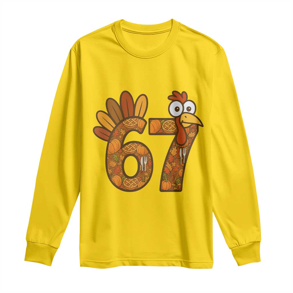 Six And Seven Meme Turkey Long Sleeve Shirt Funny Thanksgiving Gift TS12 Daisy Print Your Wear