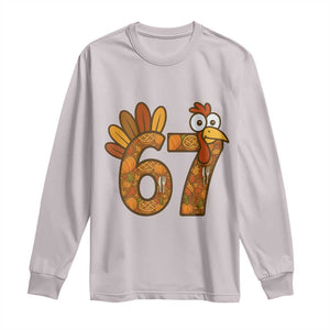 Six And Seven Meme Turkey Long Sleeve Shirt Funny Thanksgiving Gift TS12 Ice Gray Print Your Wear