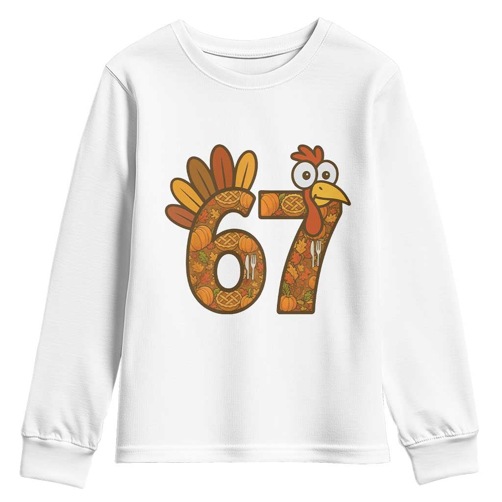 Six And Seven Meme Turkey Youth Sweatshirt Funny Thanksgiving Gift TS12 White Print Your Wear