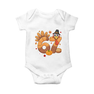 Funny Turkey Six And Seven Meme Baby Onesie Thanksgiving Gift TS12 White Print Your Wear