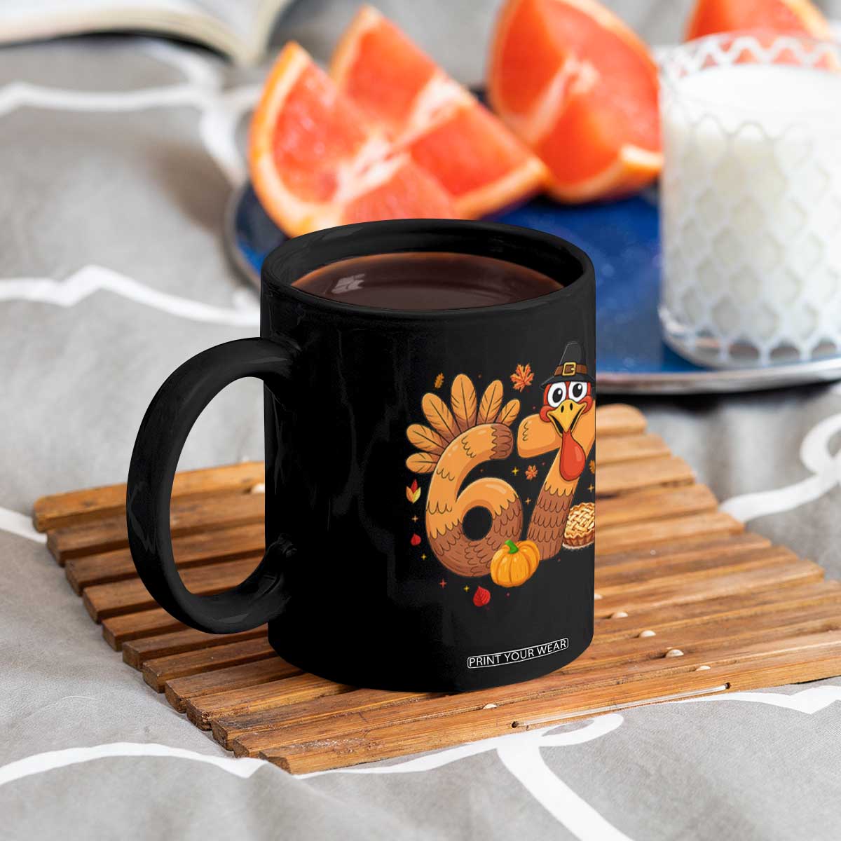 Funny Turkey Six And Seven Meme Coffee Mug Thanksgiving Gift TS12 Print Your Wear