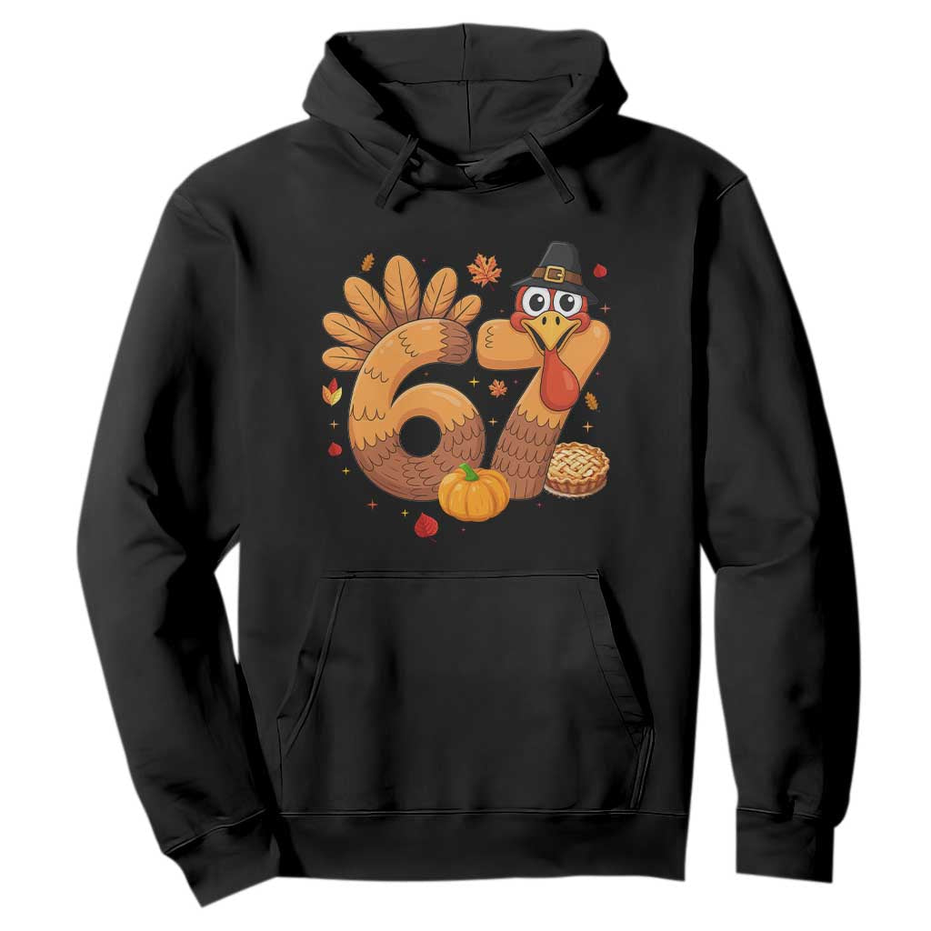 Funny Turkey Six And Seven Meme Hoodie Thanksgiving Gift TS12 Black Print Your Wear