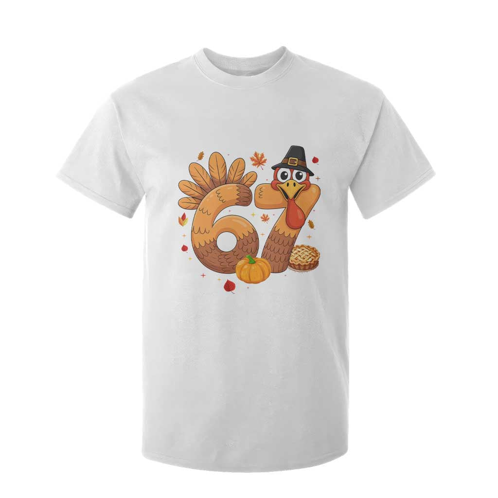 Funny Turkey Six And Seven Meme T Shirt For Kid Thanksgiving Gift TS12 White Print Your Wear