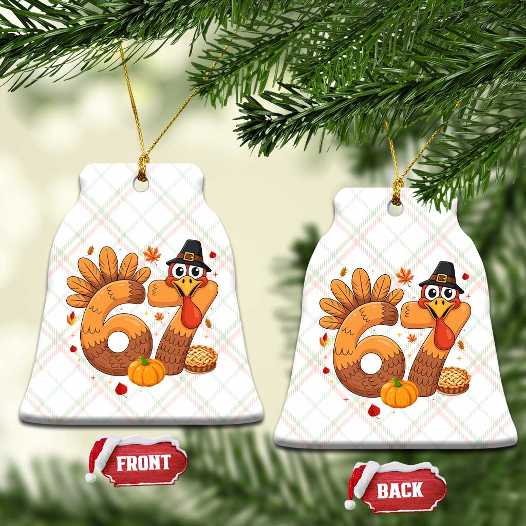 Funny Turkey Six And Seven Meme Ceramic Ornament Thanksgiving Gift TS12 Print Your Wear