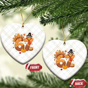 Funny Turkey Six And Seven Meme Ceramic Ornament Thanksgiving Gift TS12 Print Your Wear