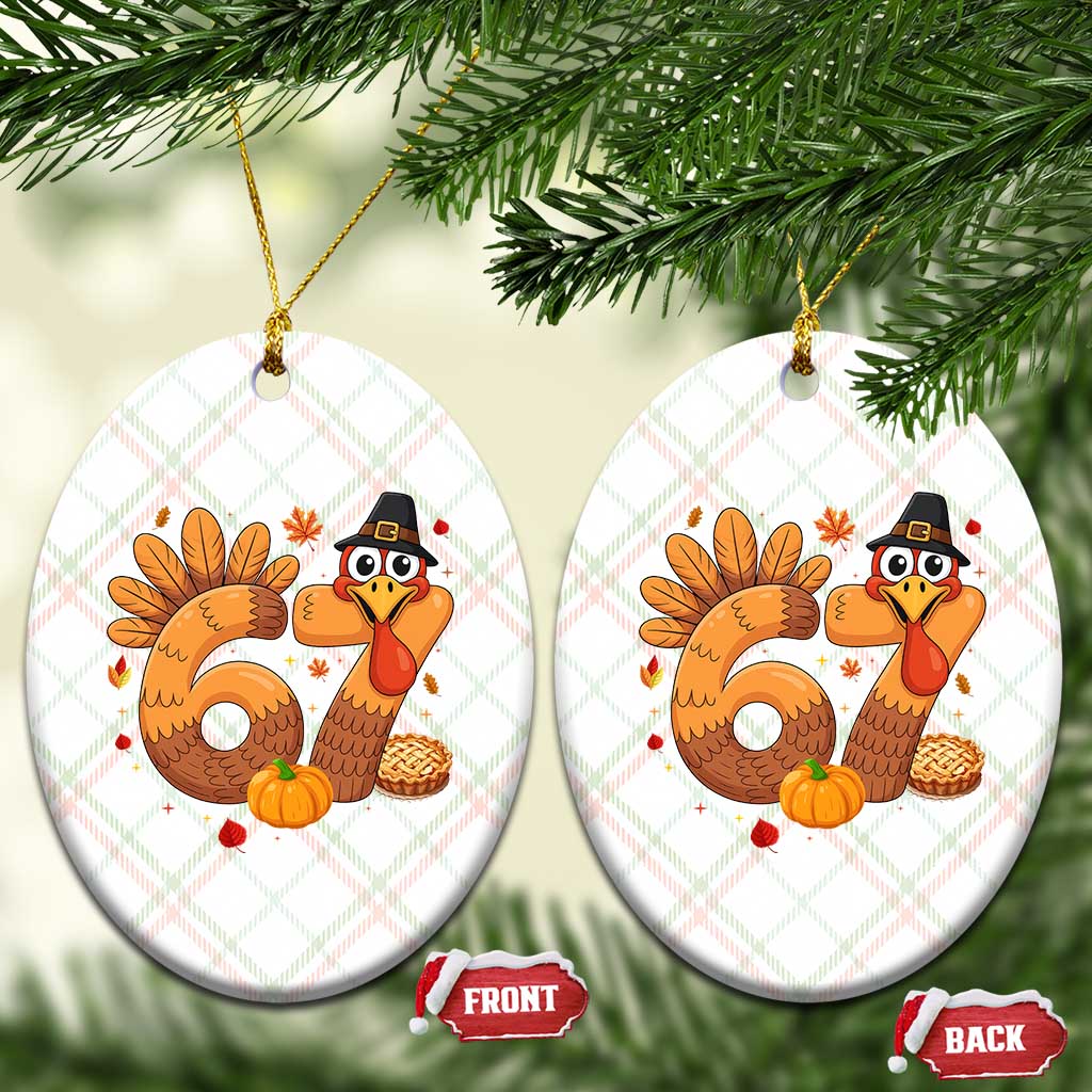 Funny Turkey Six And Seven Meme Ceramic Ornament Thanksgiving Gift TS12 Print Your Wear