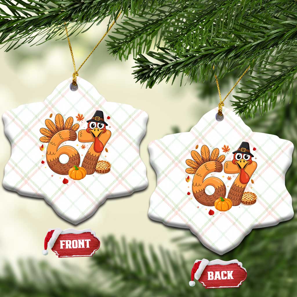 Funny Turkey Six And Seven Meme Ceramic Ornament Thanksgiving Gift TS12 Print Your Wear