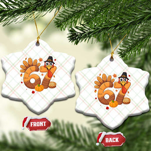 Funny Turkey Six And Seven Meme Ceramic Ornament Thanksgiving Gift TS12 Print Your Wear