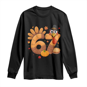 Funny Turkey Six And Seven Meme Long Sleeve Shirt Thanksgiving Gift TS12 Black Print Your Wear