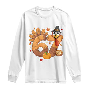 Funny Turkey Six And Seven Meme Long Sleeve Shirt Thanksgiving Gift TS12 White Print Your Wear