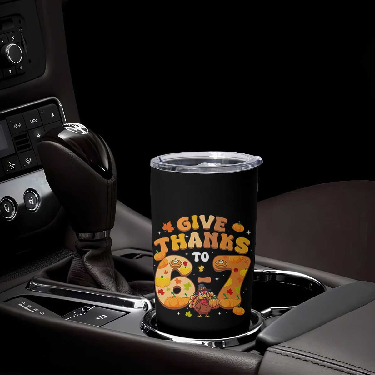 Give Thanks To 67 Tumbler Cup Funny Brainrot Six Seven Meme Thanksgiving Gift TS12 Print Your Wear