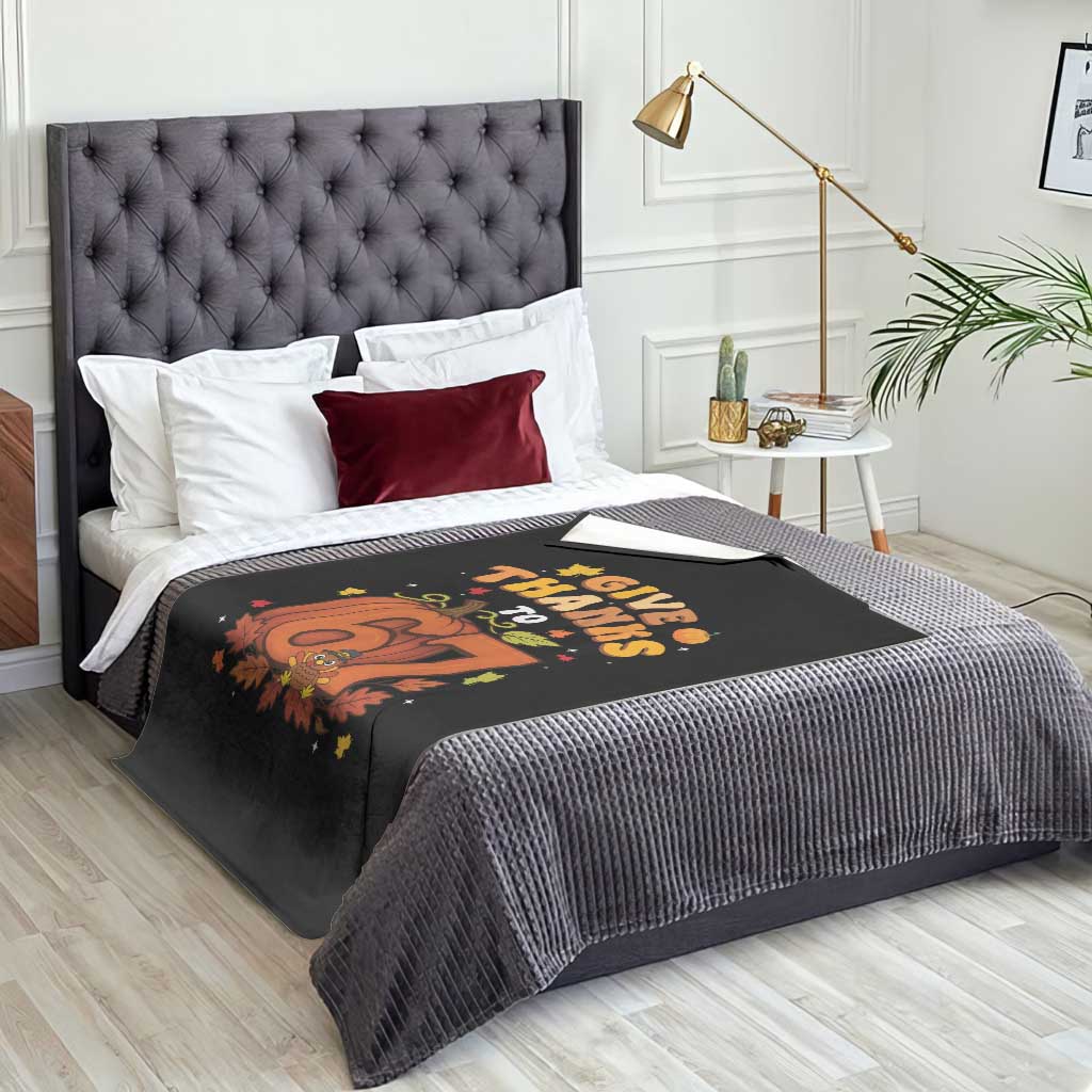 Thanksgiving Give Thanks To 67 Throw Blanket Funny Brainrot Meme Gift TS12 Print Your Wear