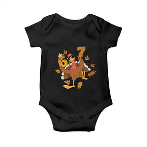 Trending Six Seven Meme Turkey Baby Onesie Funny Thanksgiving Gift TS12 Black Print Your Wear