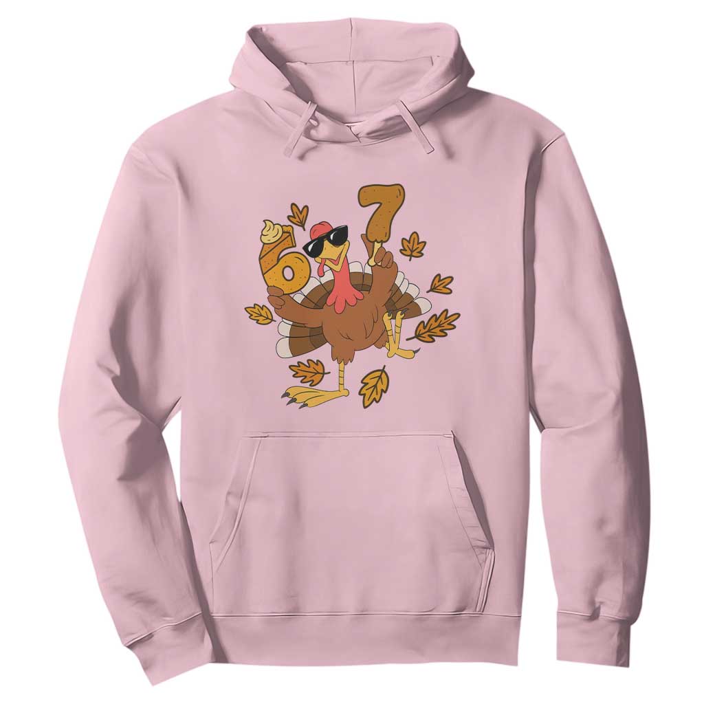 Trending Six Seven Meme Turkey Hoodie Funny Thanksgiving Gift TS12 Light Pink Print Your Wear