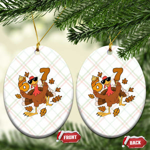Trending Six Seven Meme Turkey Ceramic Ornament Funny Thanksgiving Gift TS12 Print Your Wear