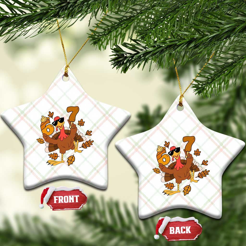 Trending Six Seven Meme Turkey Ceramic Ornament Funny Thanksgiving Gift TS12 Print Your Wear