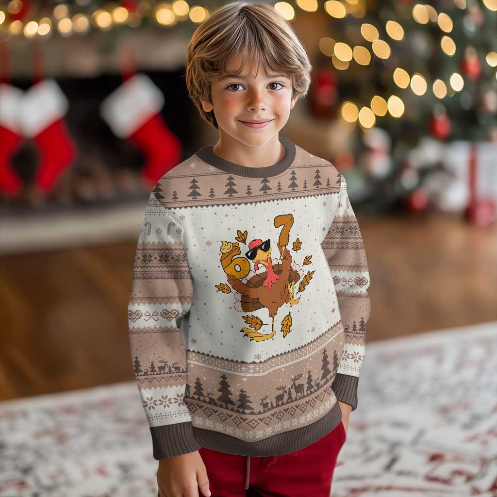 Trending Six Seven Meme Turkey Ugly Christmas Sweater Funny Thanksgiving Gift TS12 Mocha Mousse Print Your Wear