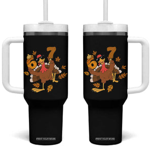 Trending Six Seven Meme Turkey Tumbler With Handle Funny Thanksgiving Gift TS12 One Size: 40 oz Black Print Your Wear