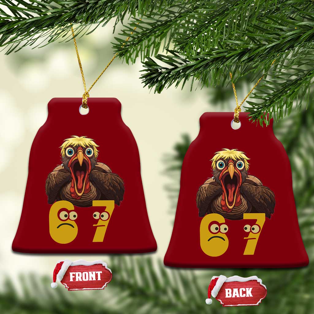 Six Seven Meme Turkey Ceramic Ornament Trending Gen Alpha Thanksgiving Gift TS12 Print Your Wear