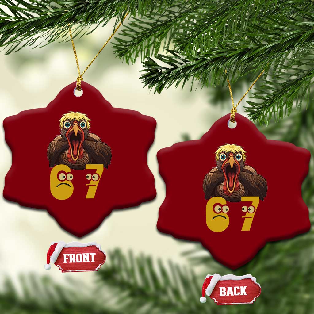 Six Seven Meme Turkey Ceramic Ornament Trending Gen Alpha Thanksgiving Gift TS12 Print Your Wear