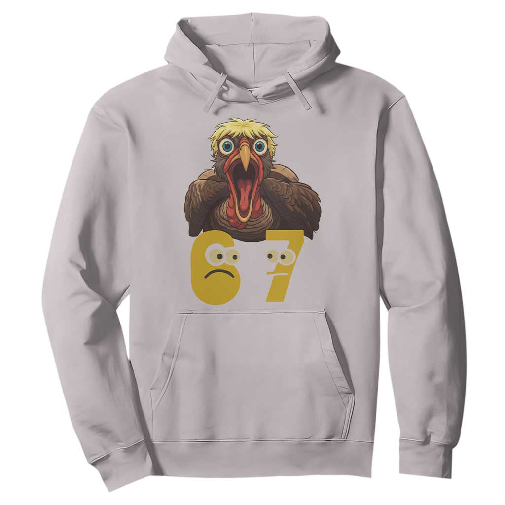 Six Seven Meme Turkey Hoodie Trending Gen Alpha Thanksgiving Gift TS12 Ice Gray Print Your Wear
