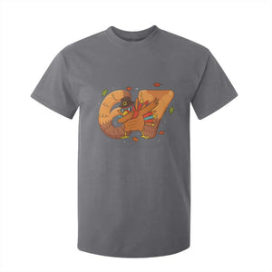 Thanksgiving Turkey Dabbing T Shirt For Kid Six Seven Meme Trending Gift TS12 Charcoal Print Your Wear