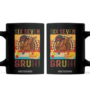Six Seven Meme Turkey Dabbing Coffee Mug Funny Thanksgiving Gift TS12 Black Print Your Wear