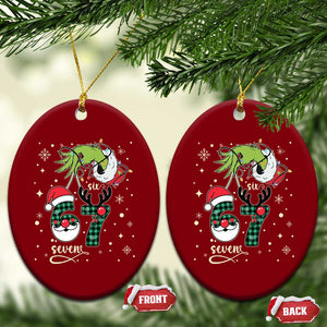 Funny Green Hand Six Seven Meme Ceramic Ornament Gen Z Alpha Xmas Gift TS12 Print Your Wear