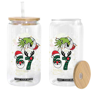 Funny Green Hand Six Seven Meme Glass Can Gen Z Alpha Xmas Gift TS12 Print Your Wear