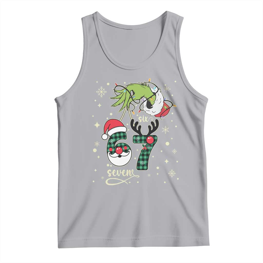 Funny Green Hand Six Seven Meme Tank Top Gen Z Alpha Xmas Gift TS12 Athletic Heather Print Your Wear