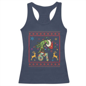 Green Hand 67 Meme Ugly Sweater Racerback Tank Top Funny Holiday Gift TS12 Navy Print Your Wear