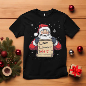 Funny Santa Six Seven Meme T Shirt Gen Z Christmas Gift TS12 Black Print Your Wear