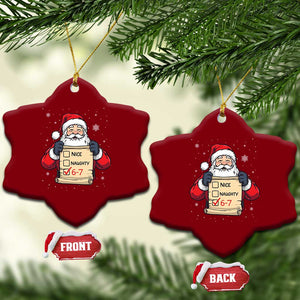Funny Santa Six Seven Meme Ceramic Ornament Gen Z Christmas Gift TS12 Print Your Wear