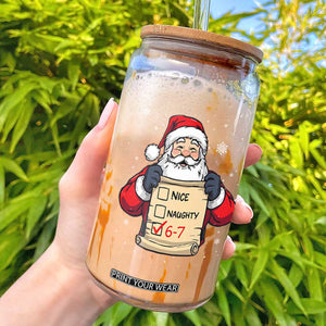 Funny Santa Six Seven Meme Glass Can Gen Z Christmas Gift TS12 Black Print Your Wear