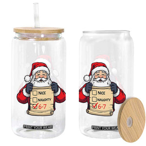 Funny Santa Six Seven Meme Glass Can Gen Z Christmas Gift TS12 Print Your Wear